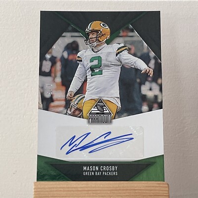 Mason Crosby 2022 Panini Chronicles Paramount Auto 1/5 Green Bay Packers SSP