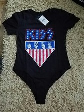 Juniors SZ M Kiss Stars Stripes Bodysuit/Leotard NWT 