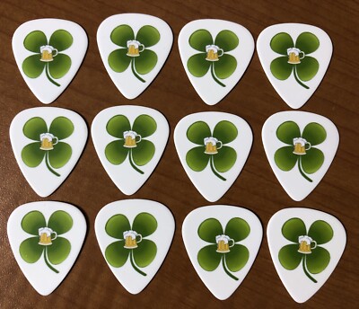 12 pcs St Patrick s Day Guitar Picks-Green Shamrock Clover Beer-St Patty s Pics