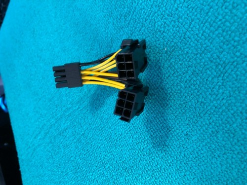 LOT 2X Dual 6 Pin to 8 Pin PCIe Nvidia ATI GTX GPU Video Card Power Cable (5") - Picture 2 of 3