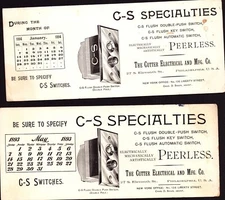 Cutter Electrical & Mfg. Co. - Philadelphia Ink Blotter Lot of 2 1893 - 1894