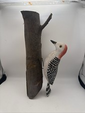 Original Hand Carved Hand Painted Woodpecker Signed by Artist
