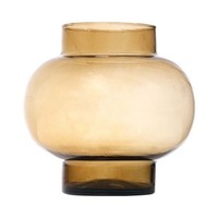 Inna-Glas Kugel Glas Vase Rainiero, Recycelt, Orange-Braun-Klar, 23 Cm, Ø 23 Cm