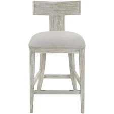 Uttermost 23693 Idris 38 inch Whitewashed and White Fabric Counter Stool