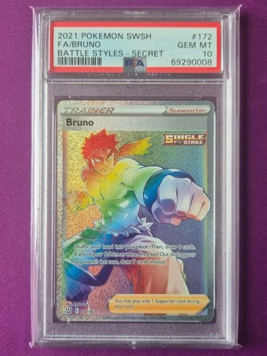 PSA 10 - SWSH Battle Styles - Bruno - 172/163 - Hyper Secret Rare