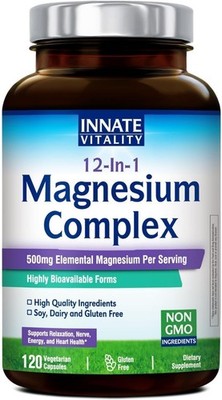 Innate Vitality 12-in-1 Magnesium Complex, 500 mg Elemental Mag, with Magnesium 