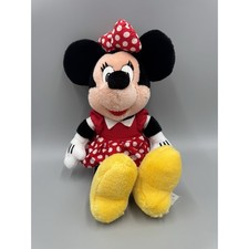 Disney Minnie Mouse Plush Doll 13" Stuffed Animal Red Polka Dot Dress Bow
