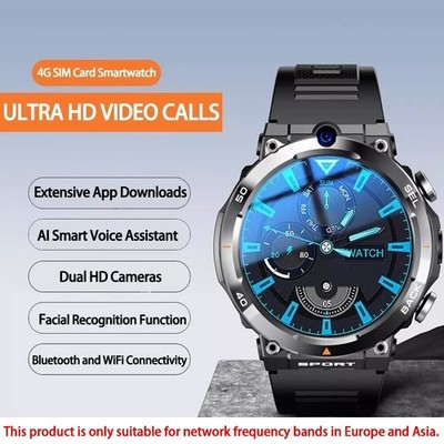Unlock 4G Network SIM Smartwatch Wifi NFC Rugged Android Smartwatch, Brand New