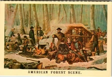 Vintage American Forest Scene Postcard by Merrimack Publishing Currier & Ives