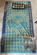 Vintage Wimbledon Towels x2 2001 Tennis Sports Memorabilia Official Used +VAT