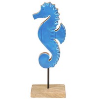 Deko Seepferdchen Holz Blau 28Cm Maritim Tischdeko Natur