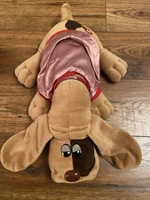 VTG 1985 Tonka Pound Puppies 18" Brown Tan Hound Dog Plush Puppy Jacket Collar