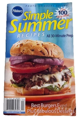 Pillsbury cookbook Vintage Simple Summer Burgers BBQ Grilling Menu Picnic Supper - Image 1 of 4