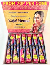 KAJAL ORGANIC  BROWN HENNA MEHNDI MEHENDI CONES TUBES TEMPORARY TATTOO BODY ART