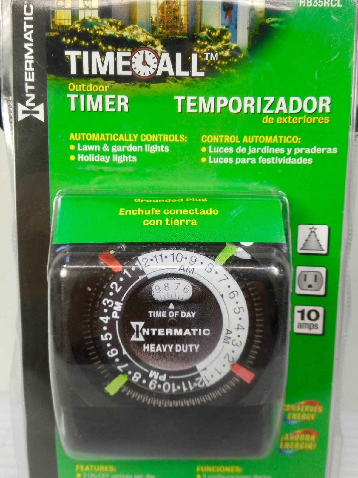 Intermatic HB35RCL Outdoor Timer 24-Hour Plug-In Mechanical Light Controller