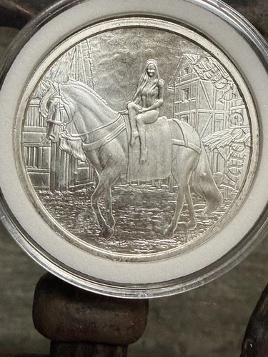 1 Troy OZ .999 PURE SILVER LADY GODIVA ROUND COIN FREEDOM GIRL BU BULLION NEW