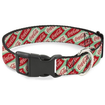 Plastic Clip Collar Coca-Cola Script Marquee Logo Green/Red/White Me (US IMPORT)