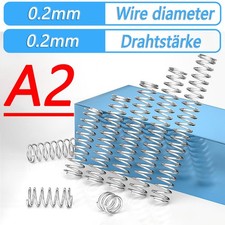 Micro Druckfeder Edelstahl Rostfrei Mini Feder 0,2mm Draht Klein Präzision DIY