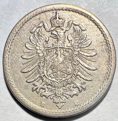 1874-E Germany Empire 5 Pfennig, XF Nice!