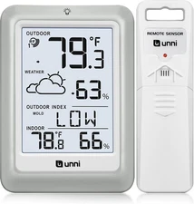 Indoor Outdoor Thermometer Hygrometer Wireless Weather Station, Temperature Humi
