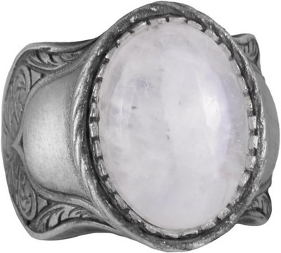 925 Sterling Silber natürlicher Mondstein Ring Herren Handarbeit