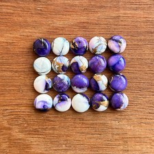 AAA Purple Buffalo Kingman Copper Turquoise Cabochon Round Shape Loose Gemstone