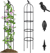 1 Pack Garden Obelisk Trellis for Climbing Plants Outdoor, 6FT Adjustable Metal