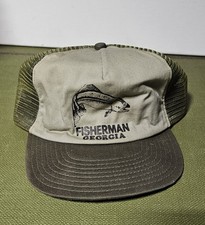 Vintage Georgia Trout Fisherman Snapback Hat Cap, Made In USA