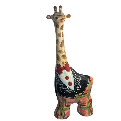 Turov Art Ceramics Hand Paint Giraffe Figurine Signed Limited Tuxedo Party Pants