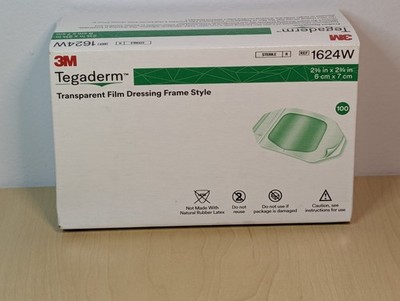 3M Tegaderm Transparent Film Dressing Frame Style 1624W 2 3/8'' x 2 3/4'' New
