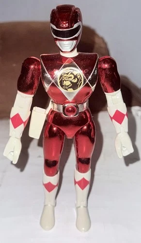 Vintage Bandai Power Rangers Metallic Armor Red Ranger 8” Figure 1995