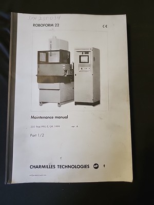 Roboform 22 Maintenance Manual Part 1 And 2 Charmilles Technologies