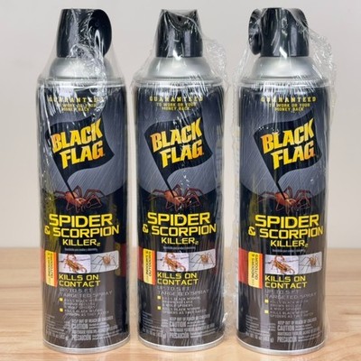 NEW Lot of 3 Black Flag Spider and Scorpion Killer Aerosol Can 16 oz