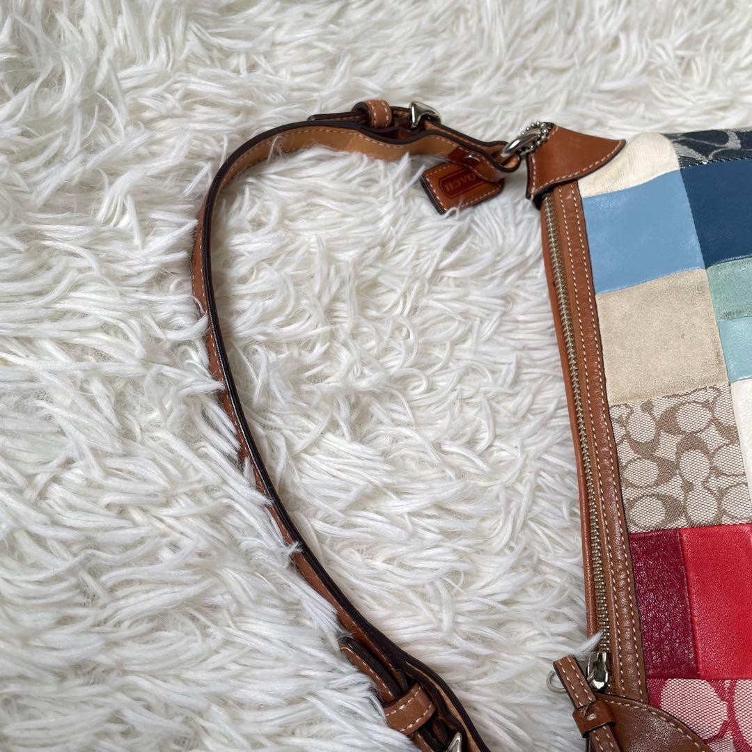COACH Patchwork Canvas Leather Suede Shoulder Acc… - image 15