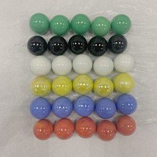 30 Large 1" 25mm Replacement Solid Glass Marbles for Chinese Checkers, Aggr...