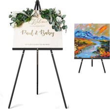 Wooden Easel Stand, 63" Portable Painting Easel, Adjustable Poster R017