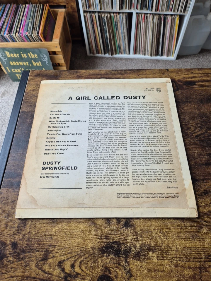 Dusty Springfield - A Girl Called Dusty - Philips - BL7594 - UK - 1964 - Mono - Image 2 of 4