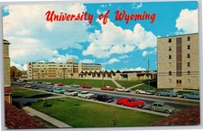 WY, Laramie, University of Wyoming, Mens Dorm, Crain, Hill Hall Vintage Postcard