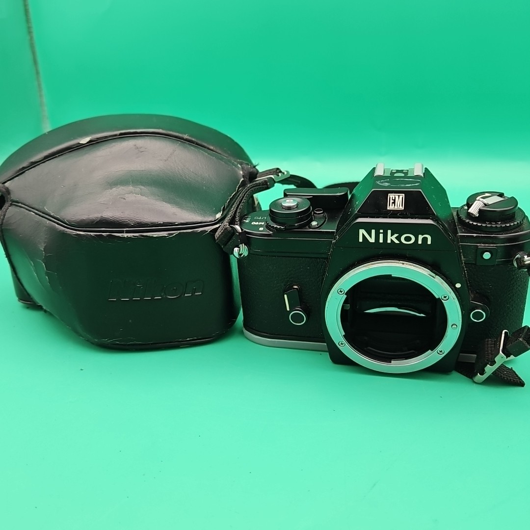 Vintage Nikon EM 35mm SLR Film Camera Body Only Untested As Is With Case - Main Image