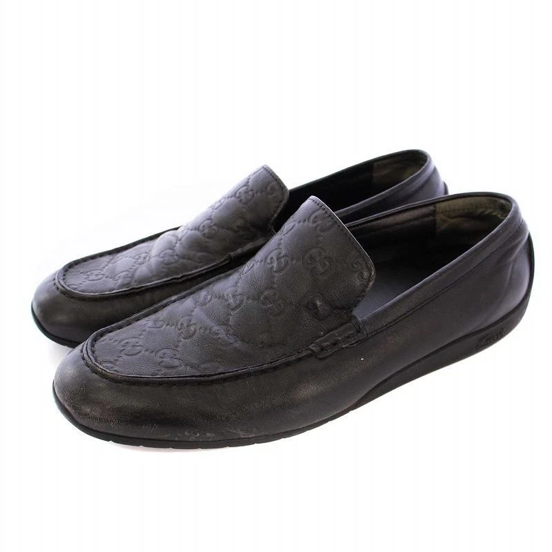 Mocassins mocassins Gucci Shima cuir noir taille 7 homme 269985