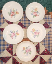 Vtg SCIO "Hazel" 6" Floral Saucer Plates (5) GrannyCore CottageCore Shabby Chic