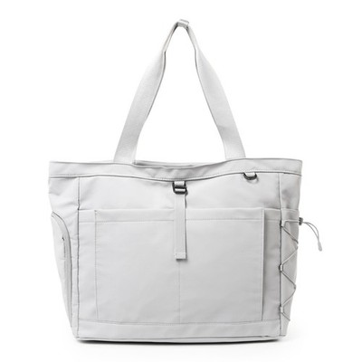 Tote Bag mit Außentasche groß Tragetasche strukturiert für Fitnessstudio,
