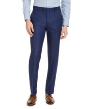 Alfani Mens Slim fit Dress Pants 32 / 30 Blue Solid