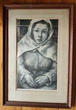 Gravure Ancienne Litho Originale Aart Dobbenburgh (1889-1988) NL 1949 Portrait 
