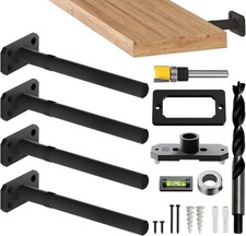 4 Pack 8 Inch Heavy Duty Invisible Floating Shelf Brackets with Jig