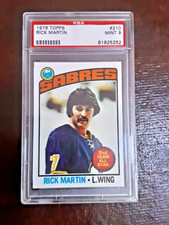 1976 Topps #210 Rick Martin Buffalo Sabres Hockey Card PSA 9 MINT POP 23   HOF