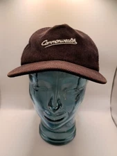 Commonwealth Brown Corduroy Snapback Hat Adjustable Yupoong Vintage