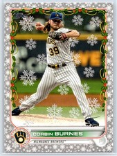 2022 Topps Holiday Corbin Burnes Metallic Parallel Milwaukee Brewers #HW165