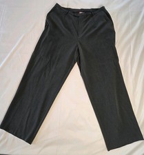 Classic Gray Straight Leg Slacks Minimalist Career Office Chic