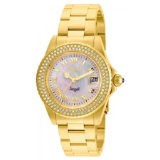 Invicta Women's Watch Angel White MOP Dial Yellow Gold Steel Bracelet 22875